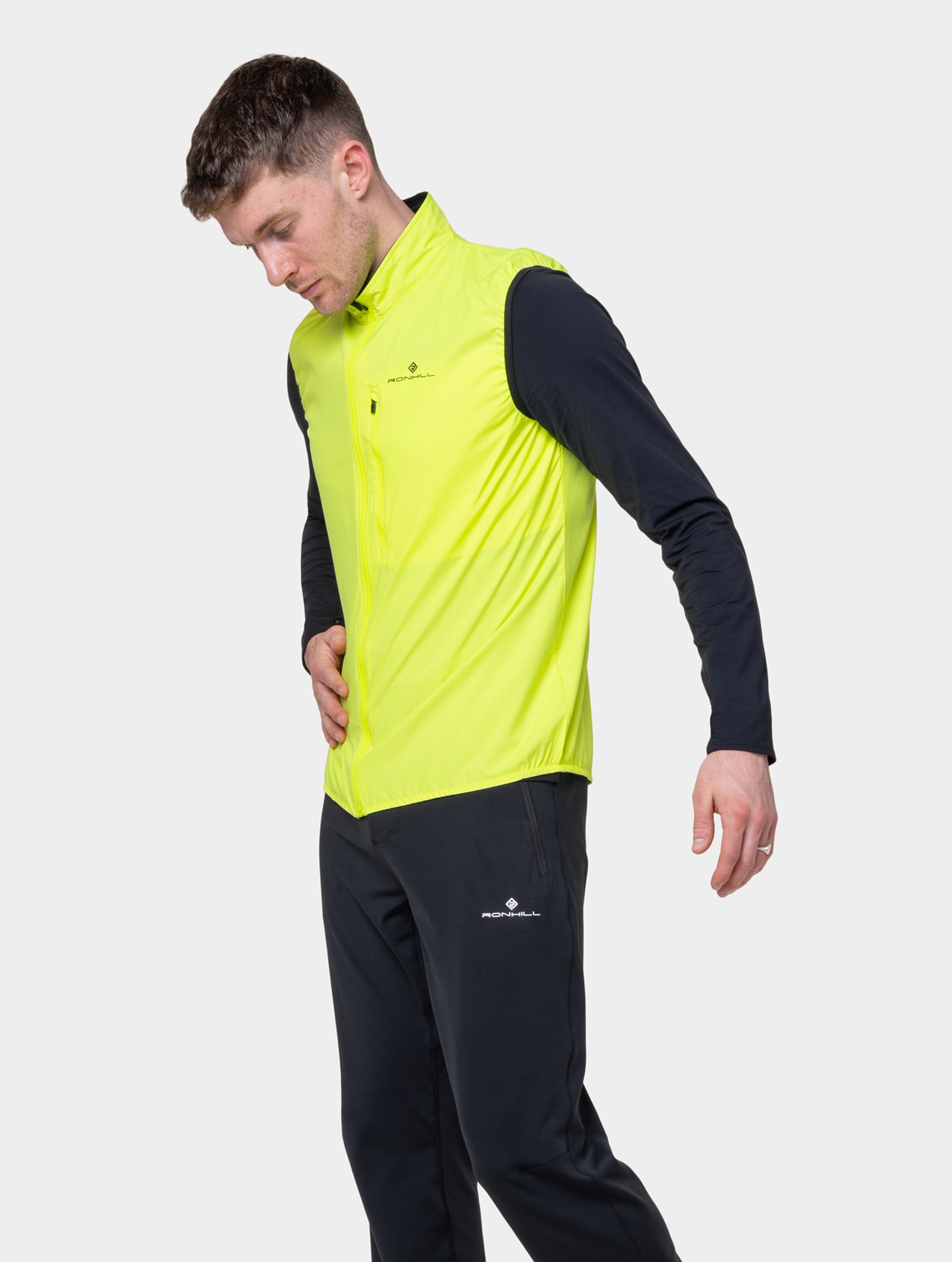 Ronhill Core Gilet running uomo nero/bianco traspirante