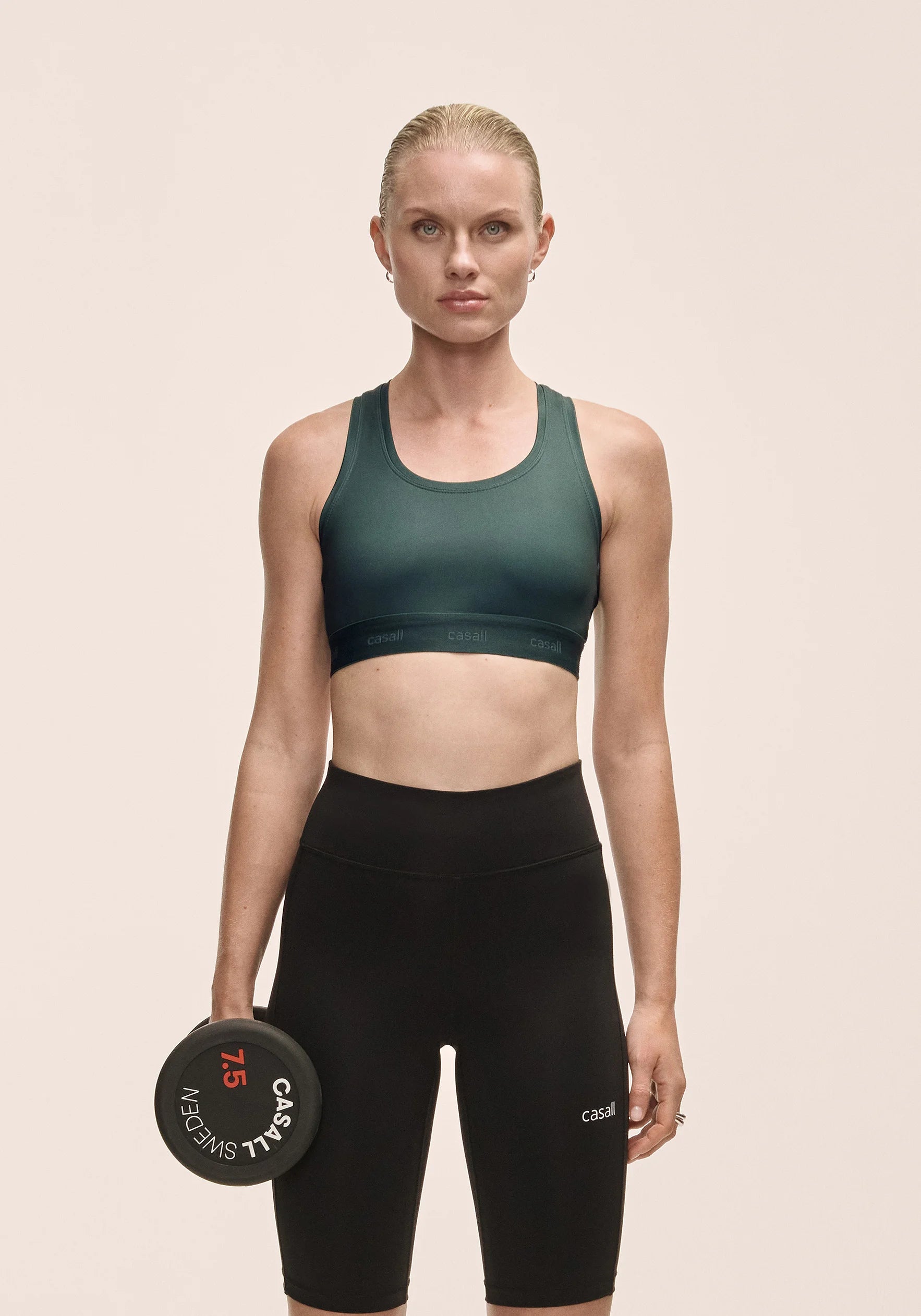 Casall Graphic Sports Bra top Dark Pine sostegno medio