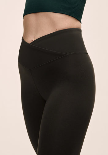 Casall Overlap High Waist Tights leggings neri modellanti