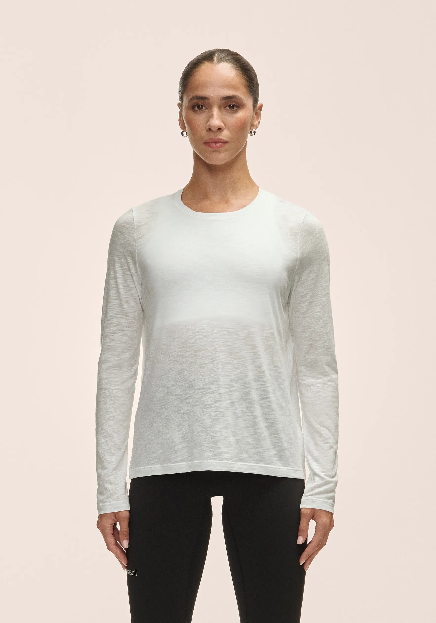 Casall Soft Texture Long Sleeve maglia misty green yoga