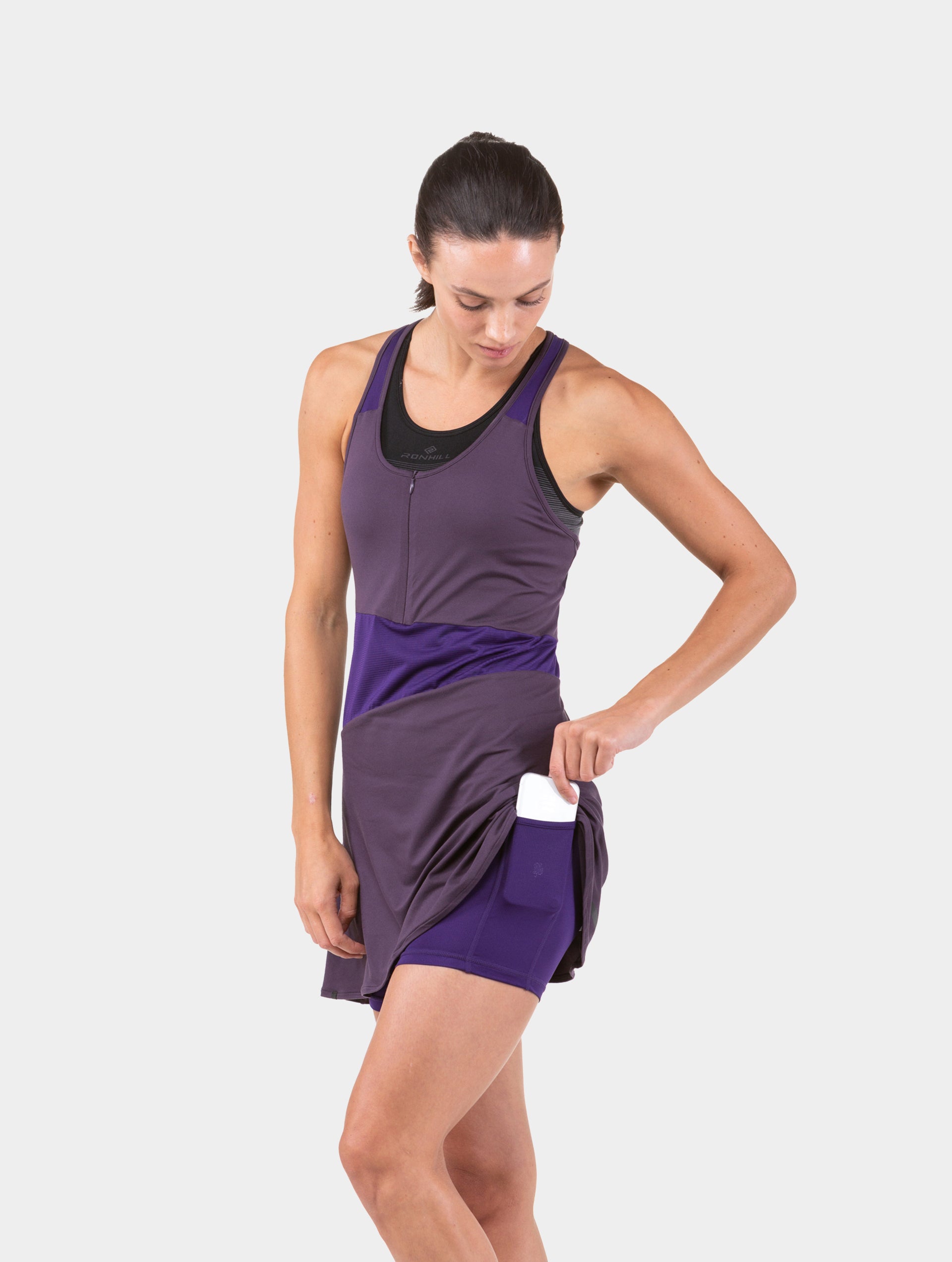 Ronhill Tech Dress vestito running viola
