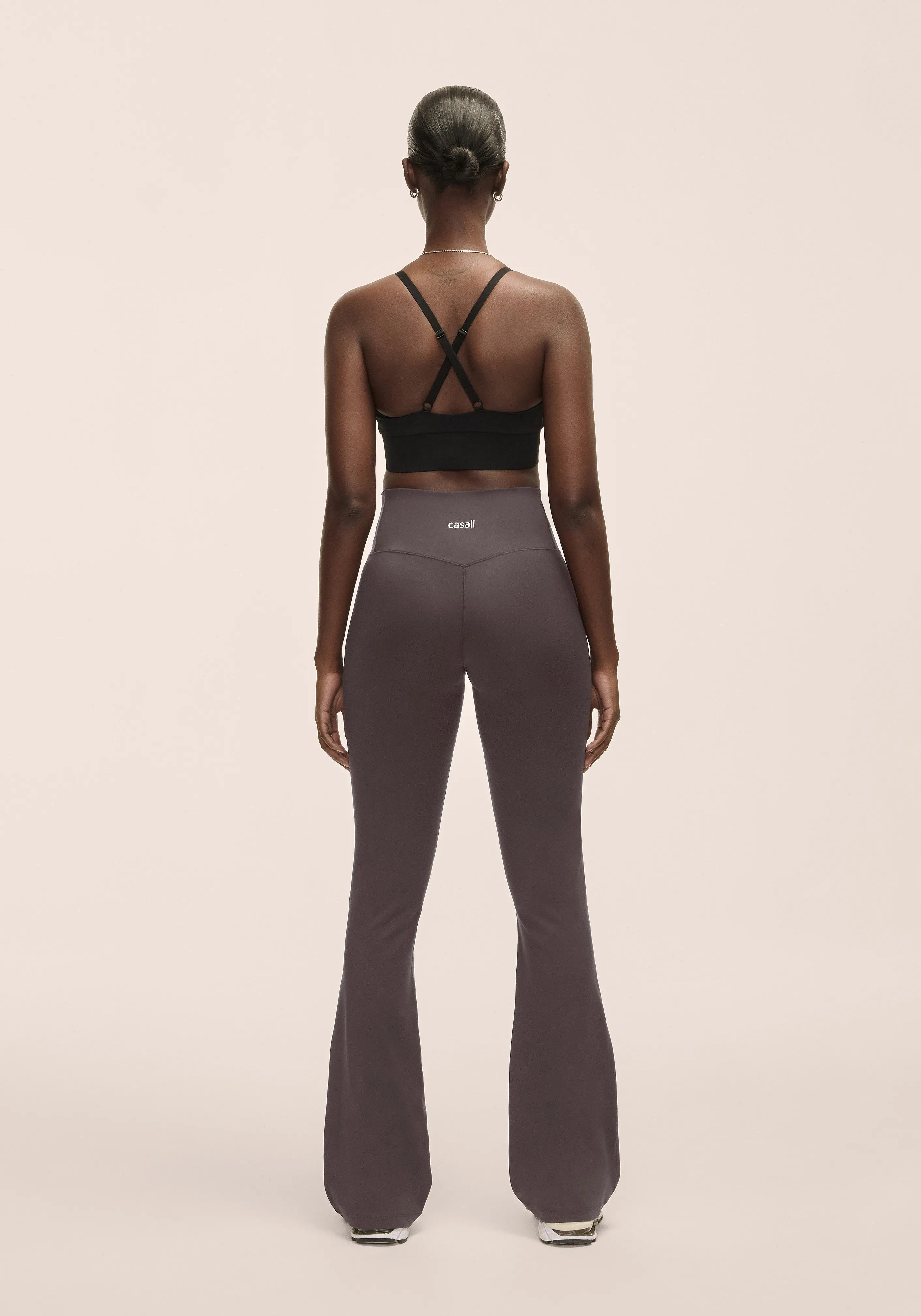 Casall Flare High Waist pantaloni gym grigio scuro shaping