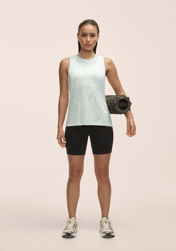 Casall Soft Texture Tank canotta yoga verde Tencel