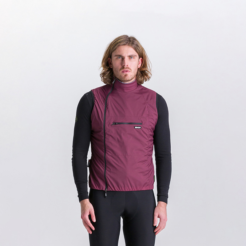 L'Eroica Alpha Pack gilet bici burgundy antivento