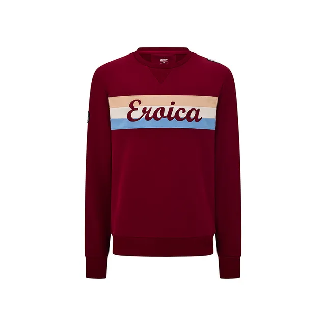 L'Eroica Timo felpa girocollo bordeaux cotone pesante
