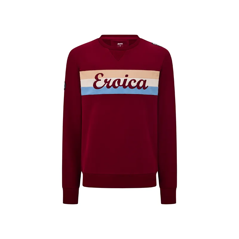 L'Eroica Timo felpa girocollo bordeaux cotone pesante