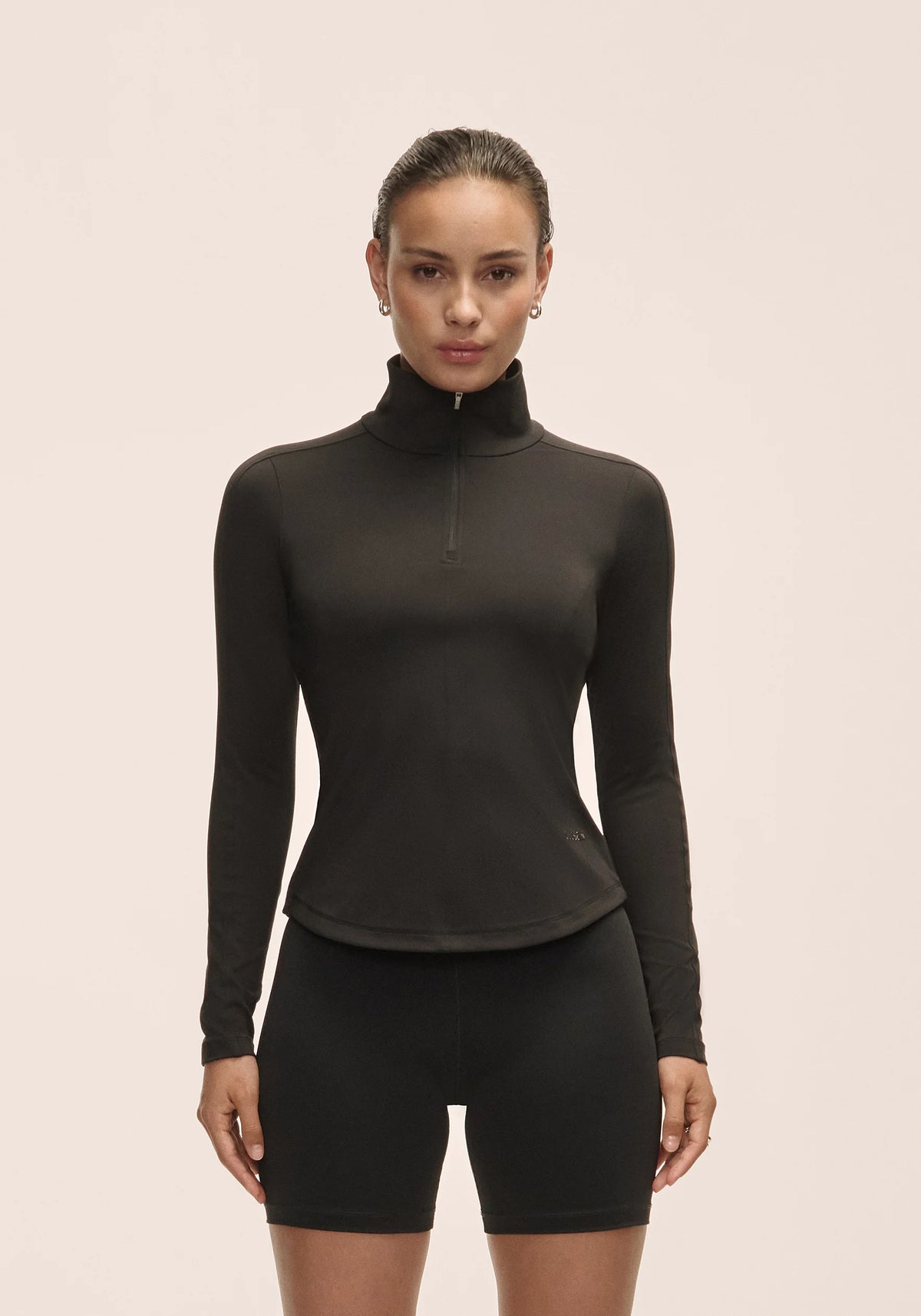 Casall Serene Half Zip Long Sleeve maglia nera