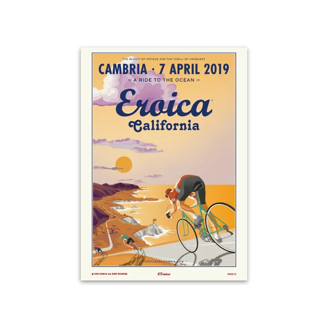L'Eroica Poster California 2019 illustrazione ufficiale evento