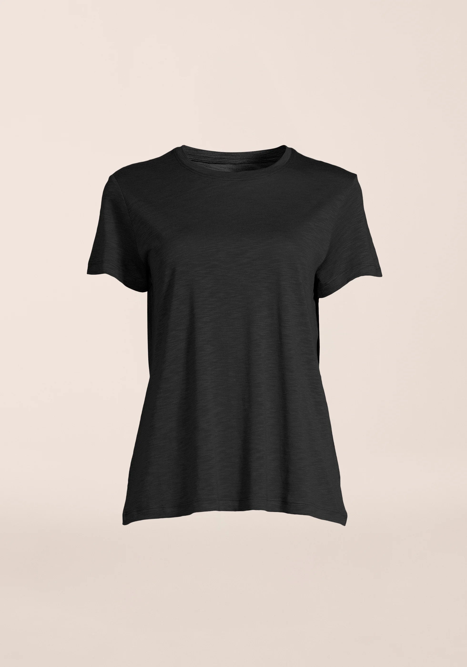 Casall Soft Texture Tee maglietta nera Tencel vestibilità regolare
