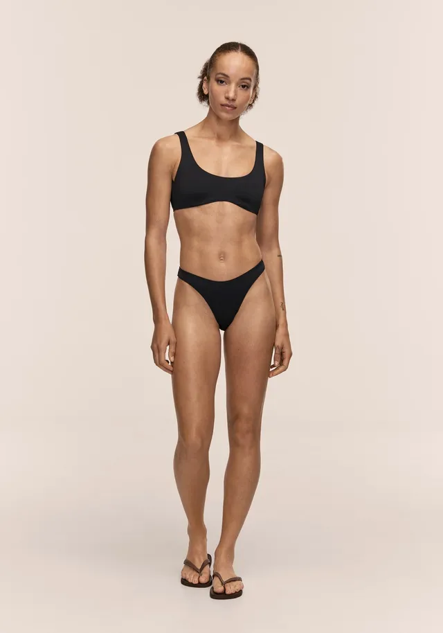 Casall High Leg Slip Bikini Brasiliano Nero UV50+