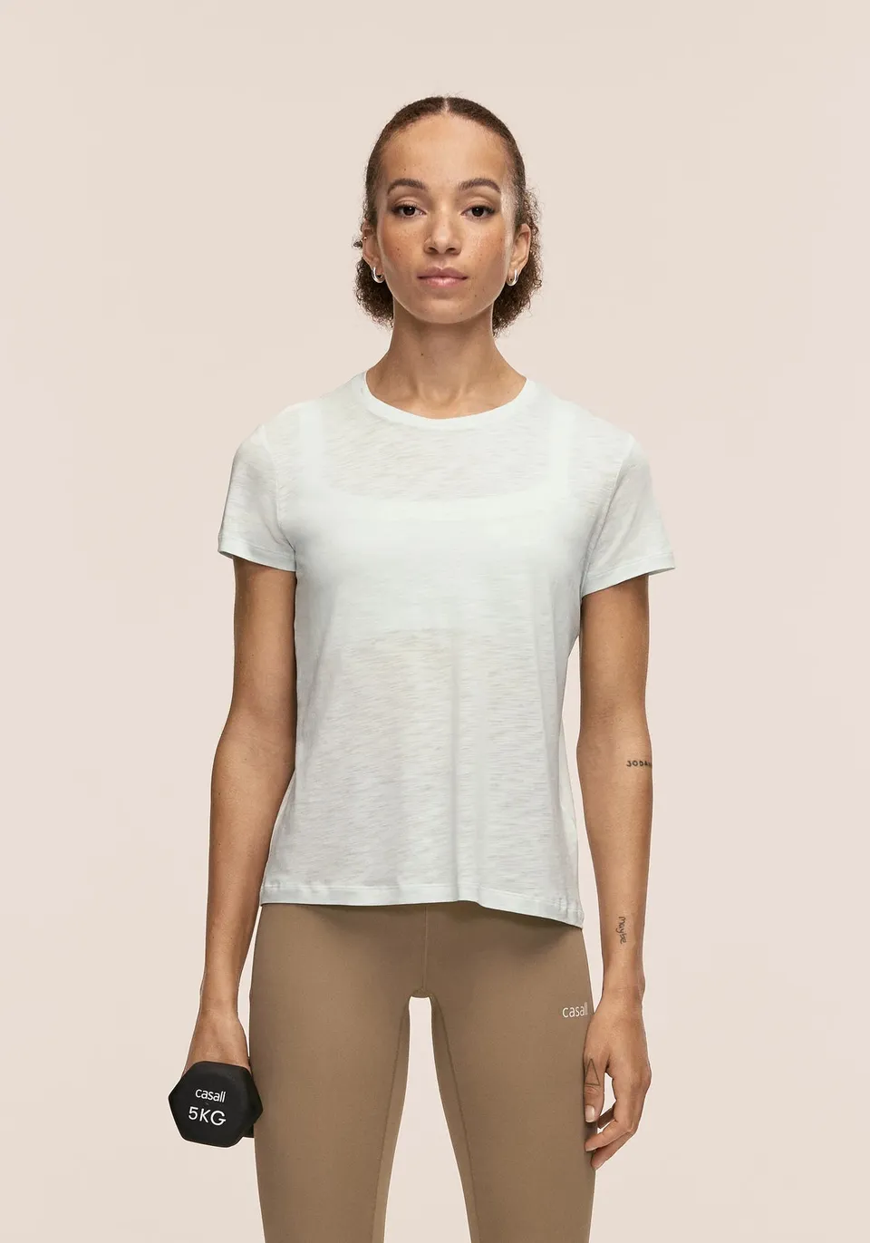 Casall Soft Texture Tee t-shirt yoga verde morbida