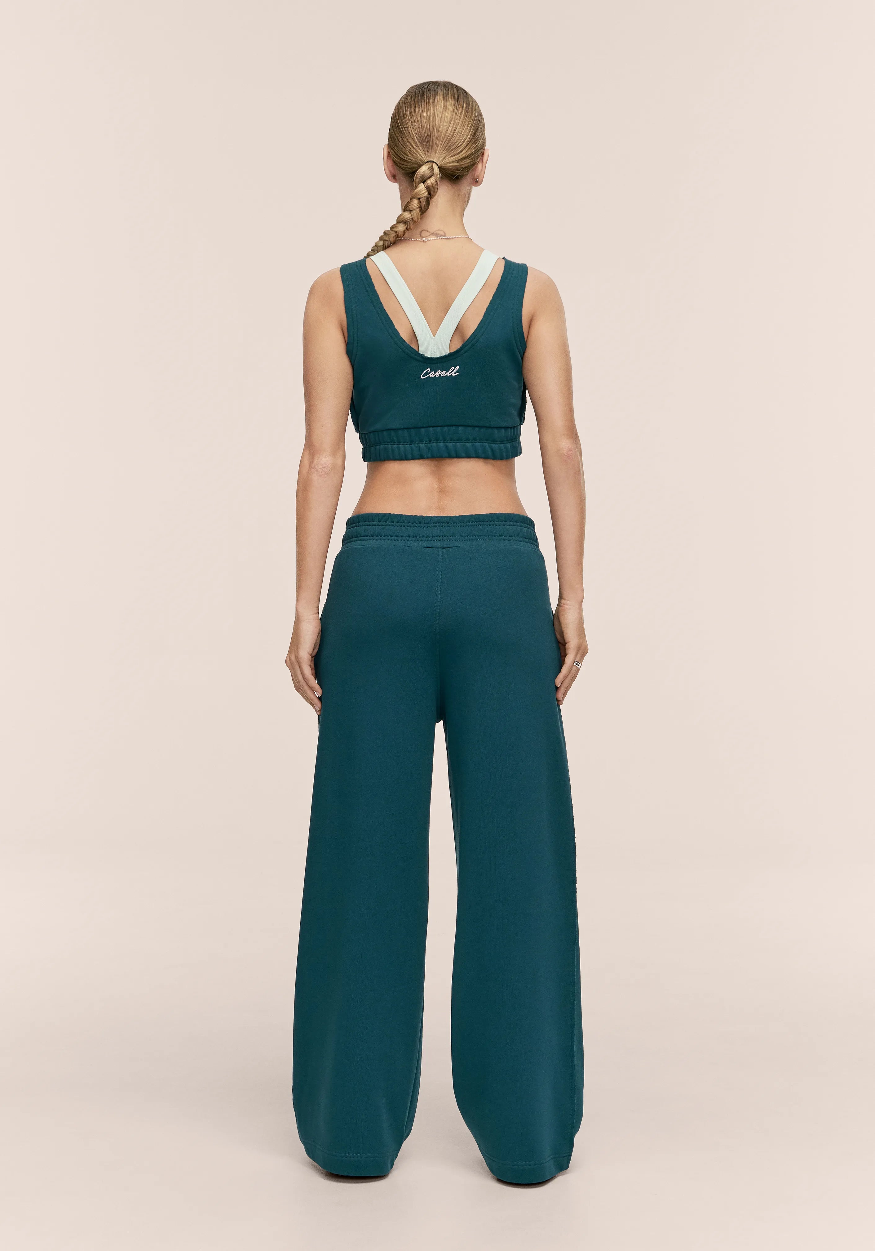 Casall Reversed Seam Terry Loose Pants tuta verde larghi