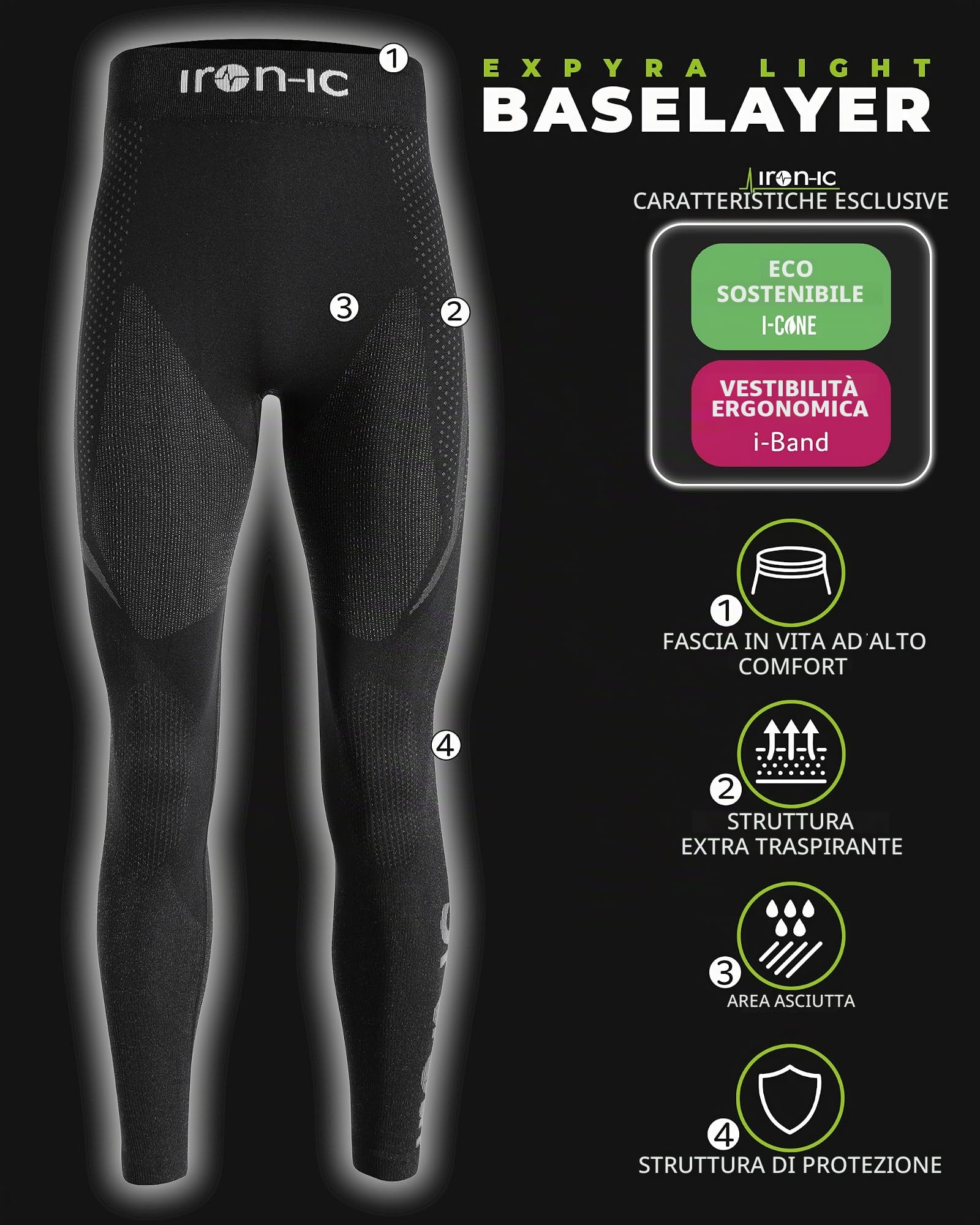 Iron-Ic Impetus Expyra Light leggings donna M-L termici