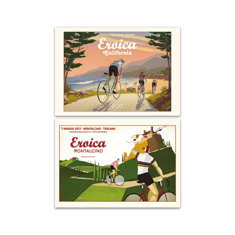 L'Eroica Set Cartoline 2017 Illustrazioni Storiche