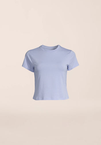 Casall Cotton Blend Slim T-Shirt Blueberry Mist cotone bio