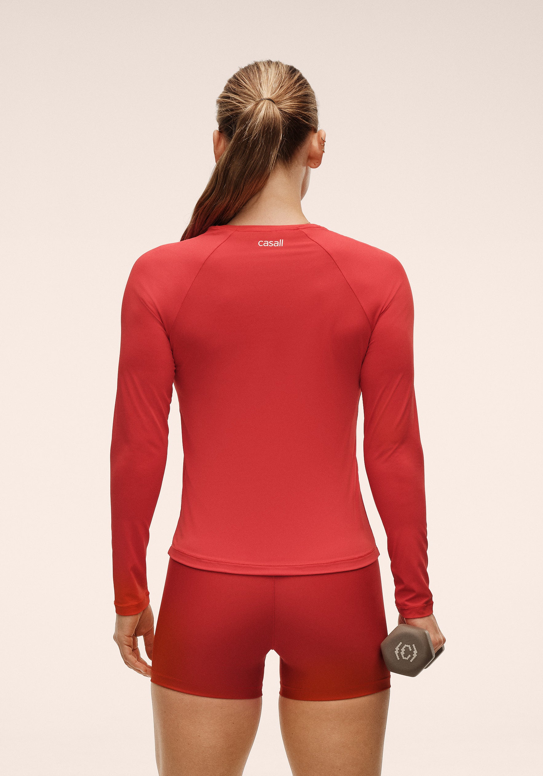 Casall Essential Long Sleeve maglia rosso mattone traspirante
