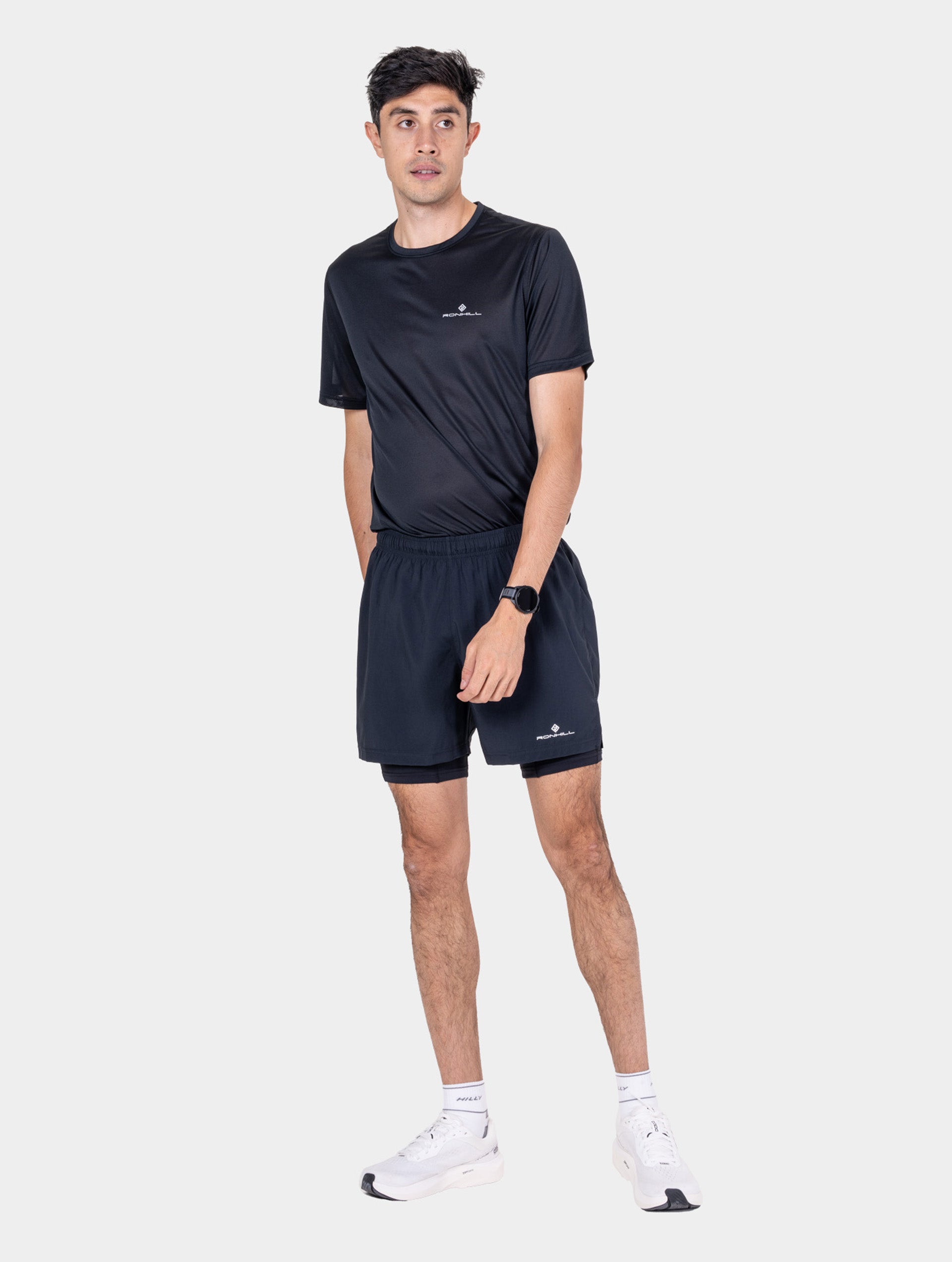 Ronhill Core Twin Short pantaloncini uomo Black