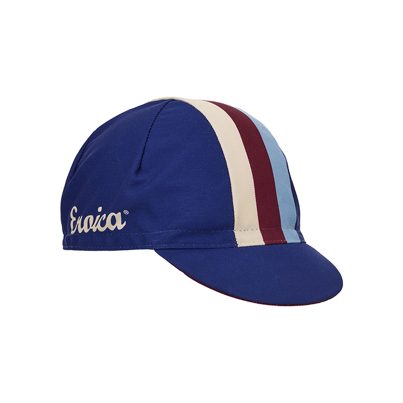 L'Eroica Timo cappellino ciclismo navy tessuto cotone