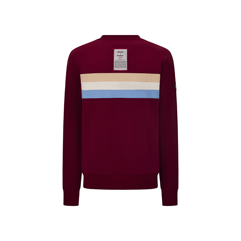 L'Eroica Timo felpa girocollo bordeaux cotone pesante