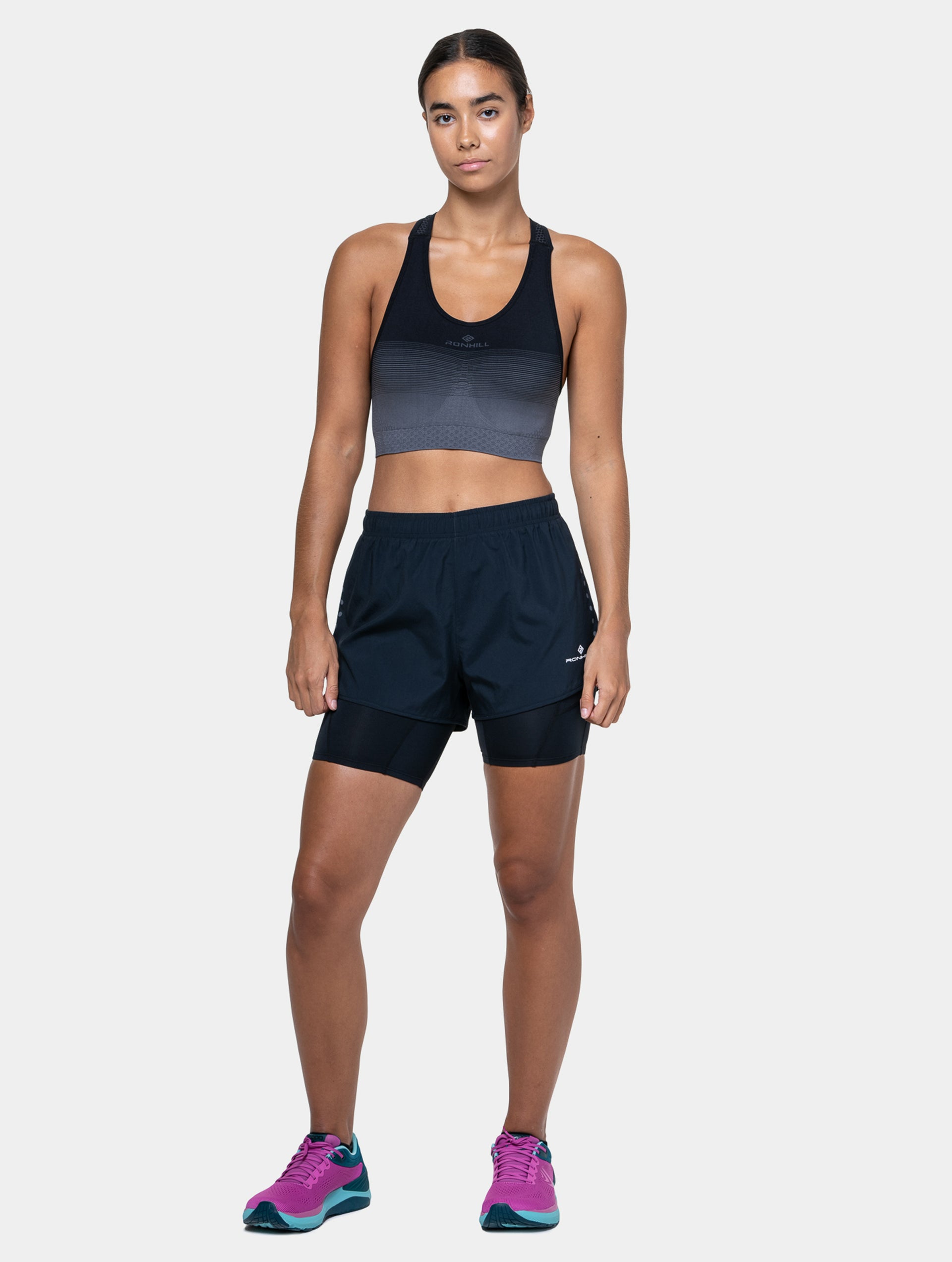 Ronhill Core Twin Short Pantaloncini Running Neri