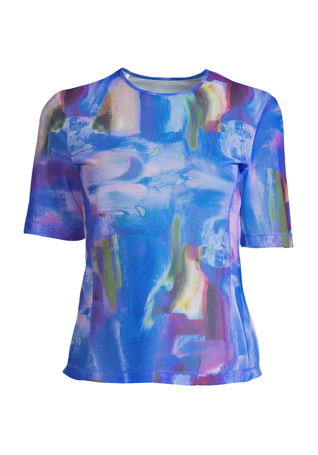 Casall Sheer Mesh Tee Maglietta Blu Nostalgia traspirante