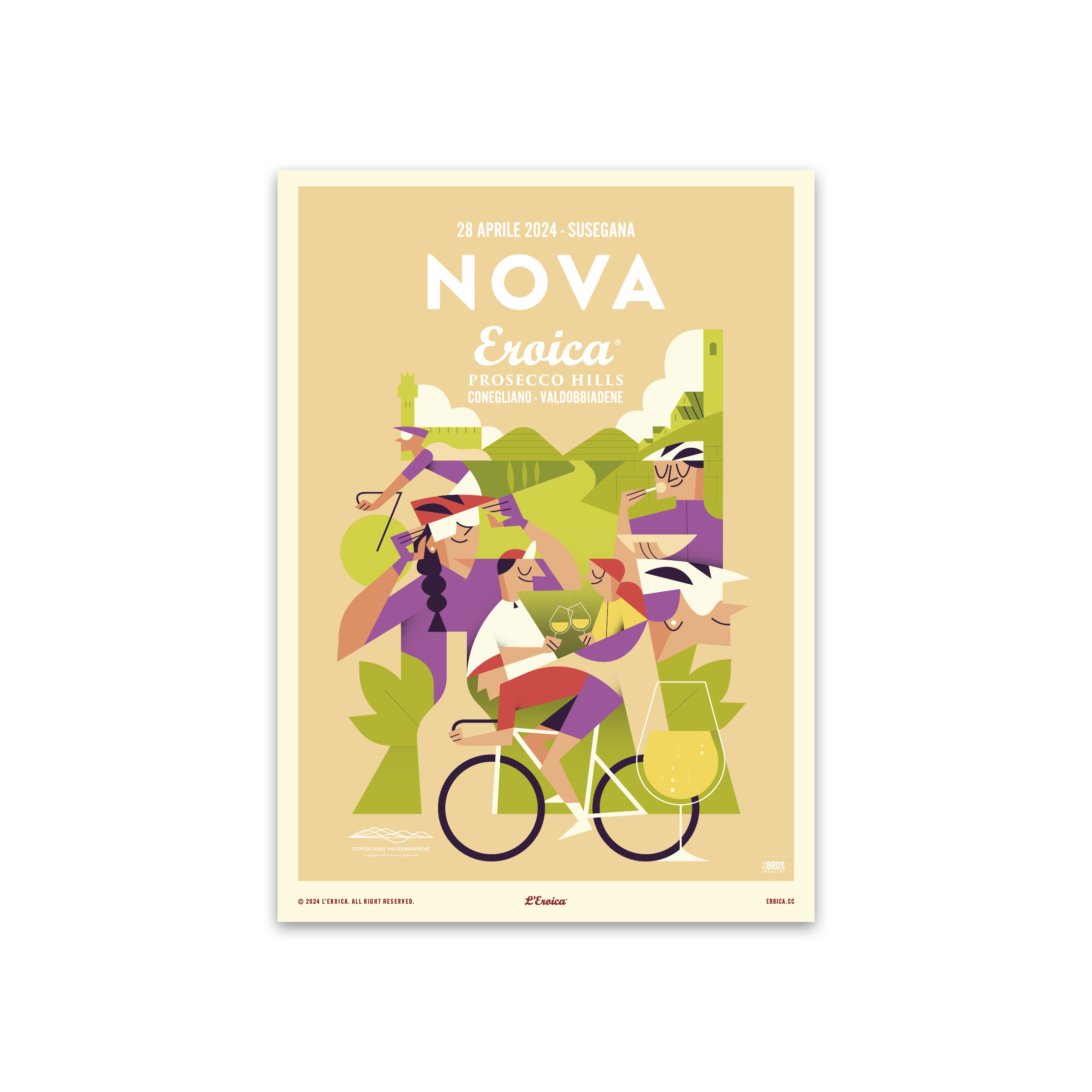 L'Eroica Conegliano 2024 poster illustrazione ufficiale