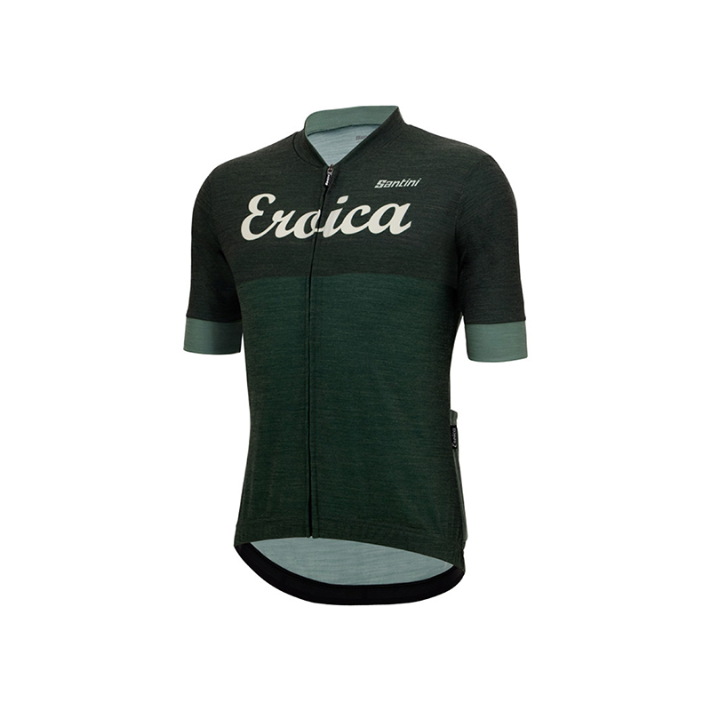 L'Eroica Luce Maglia Ciclismo Verde in Lana Merino