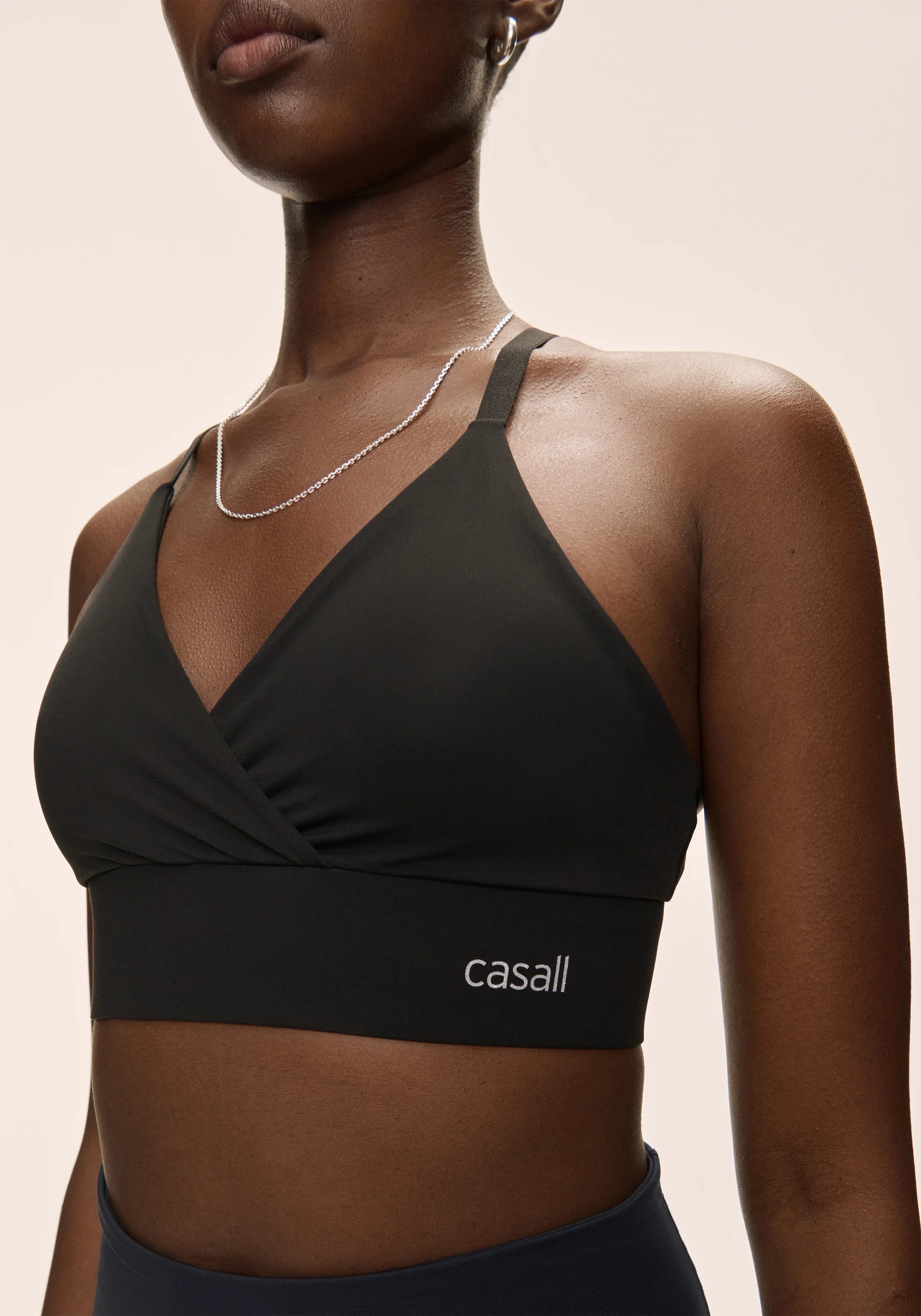 Casall Wrap Sports Bra reggiseno sportivo nero supporto medio