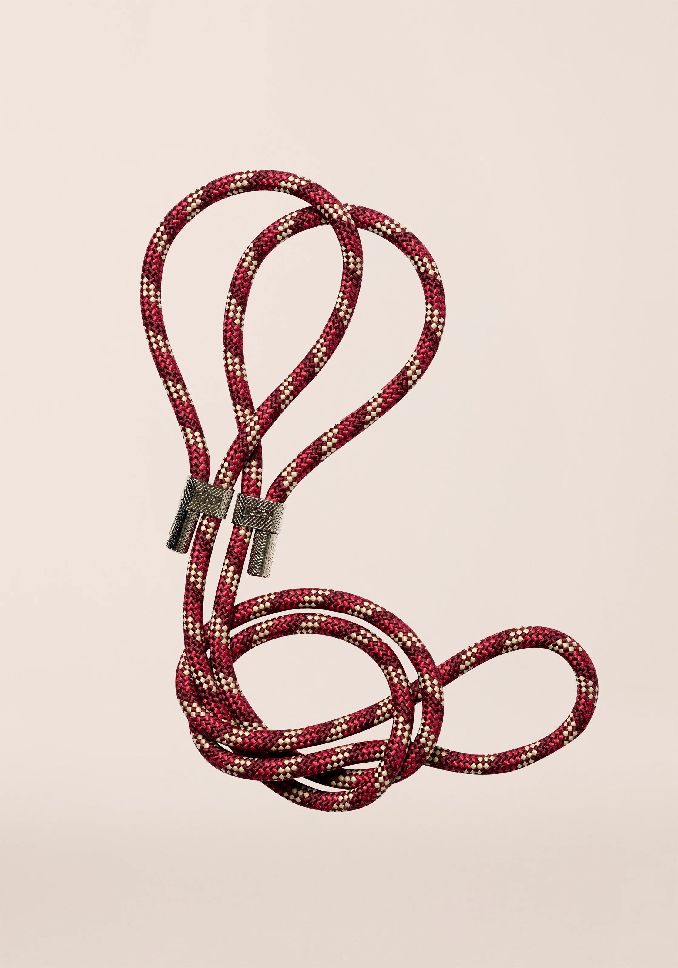 Casall Braided tracolla porta tappetino Raspberry/Beige intrecciata
