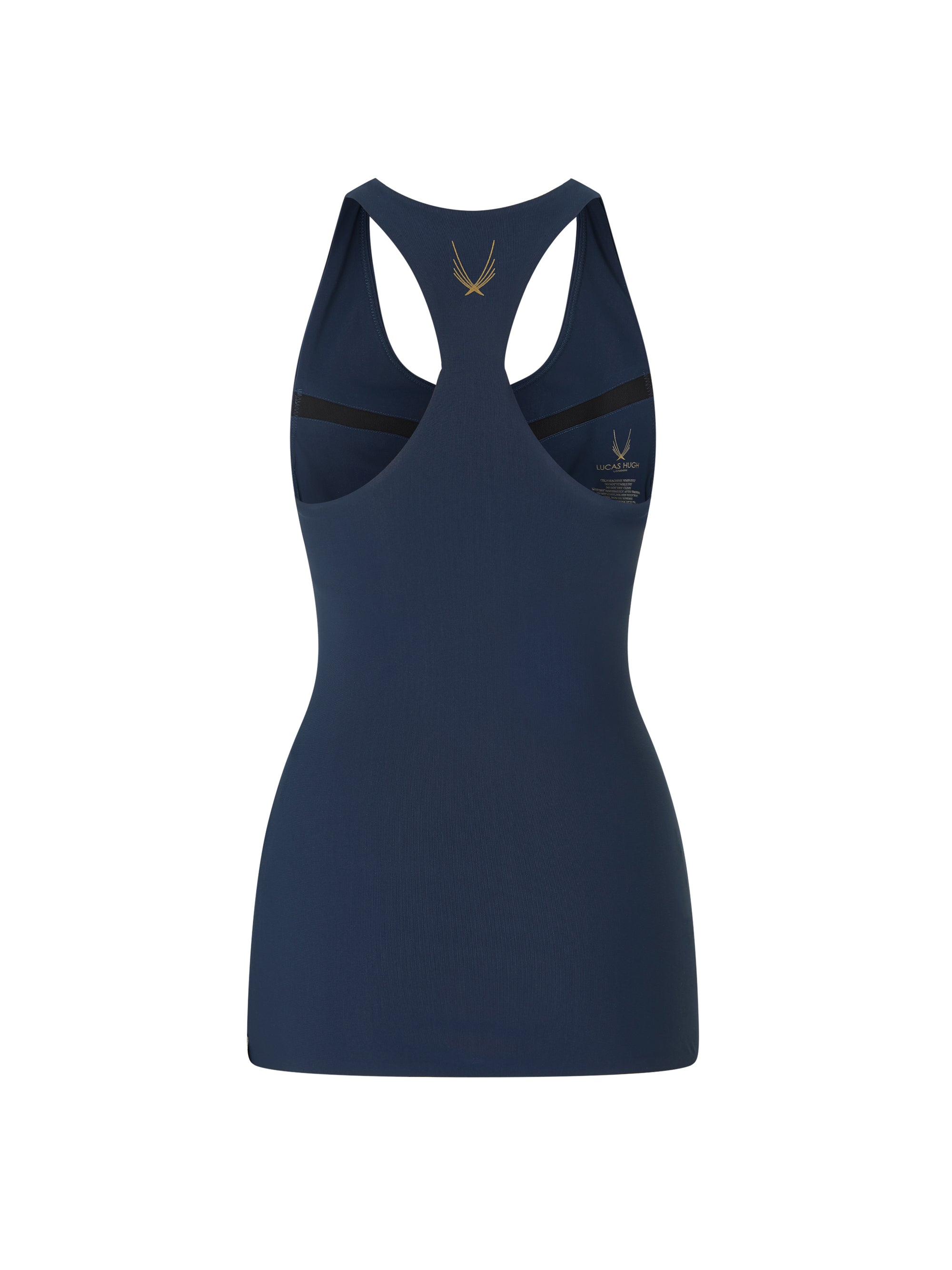 Lucas Hugh Aircut Top blu con reggiseno interno