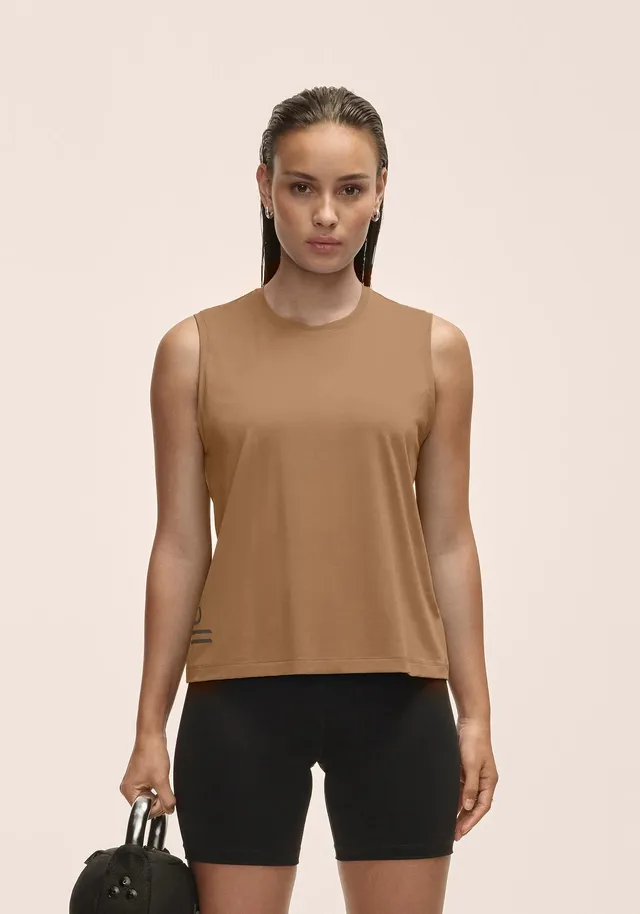 Casall Graphic Tank canotta light khaki running