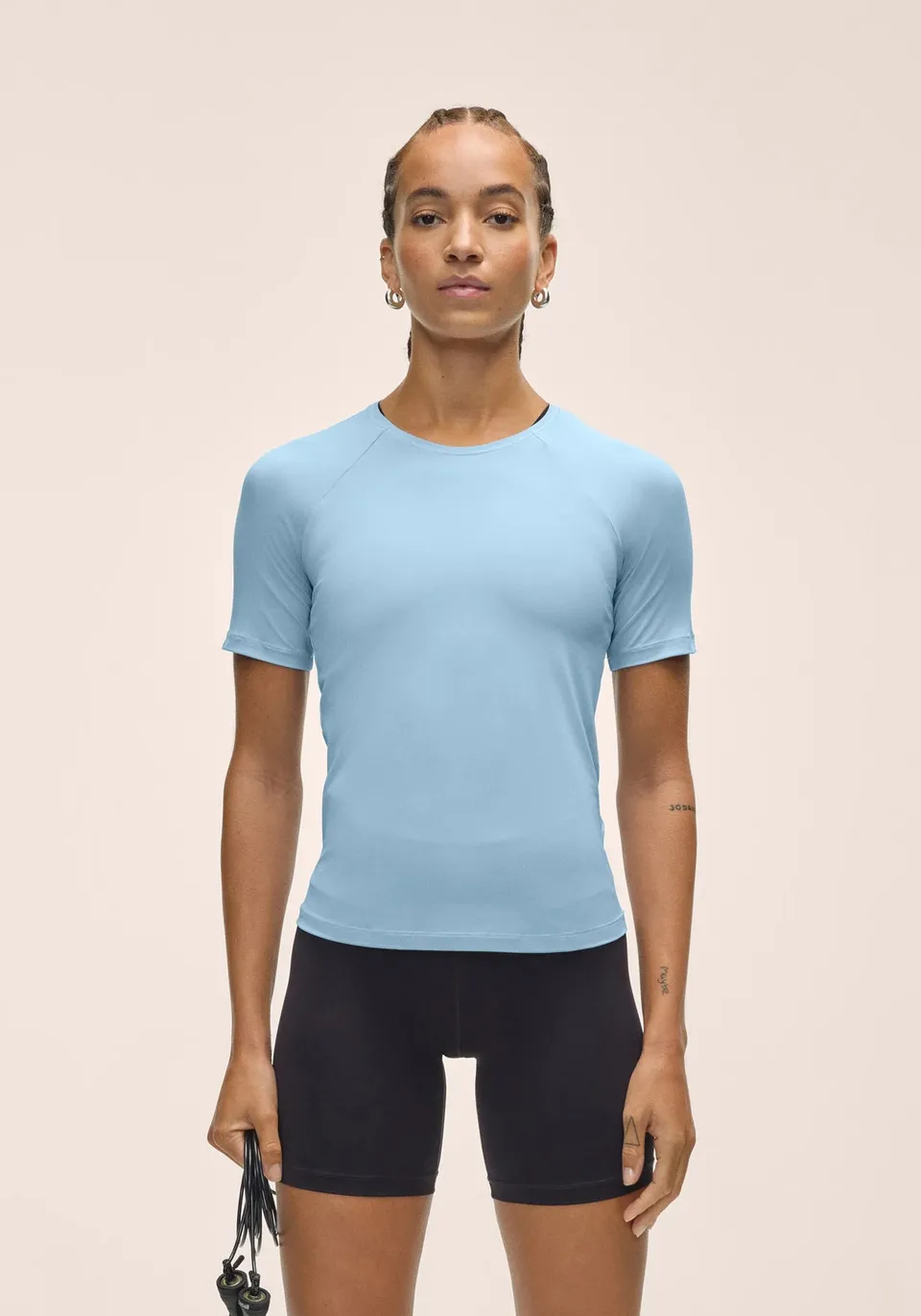 Casall Essential Tee maglietta tecnica blu laguna traspirante