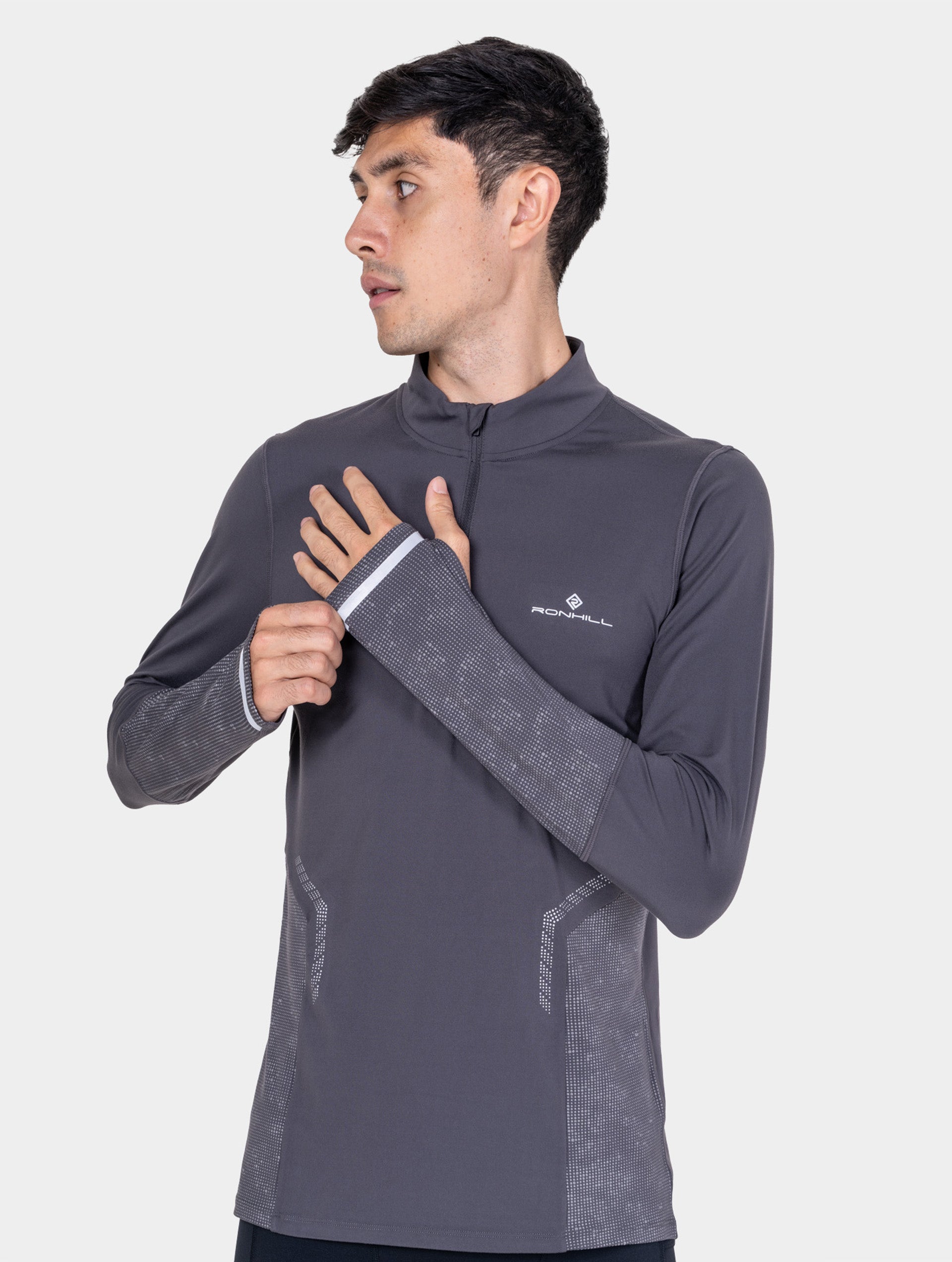 Ronhill Tech Reflect 1/2 Zip maglia running Fluo Zest riflettente