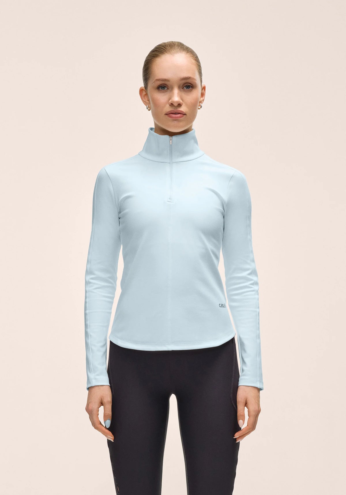 Casall Serene Half Zip Maglia Corsa Aqua Glow