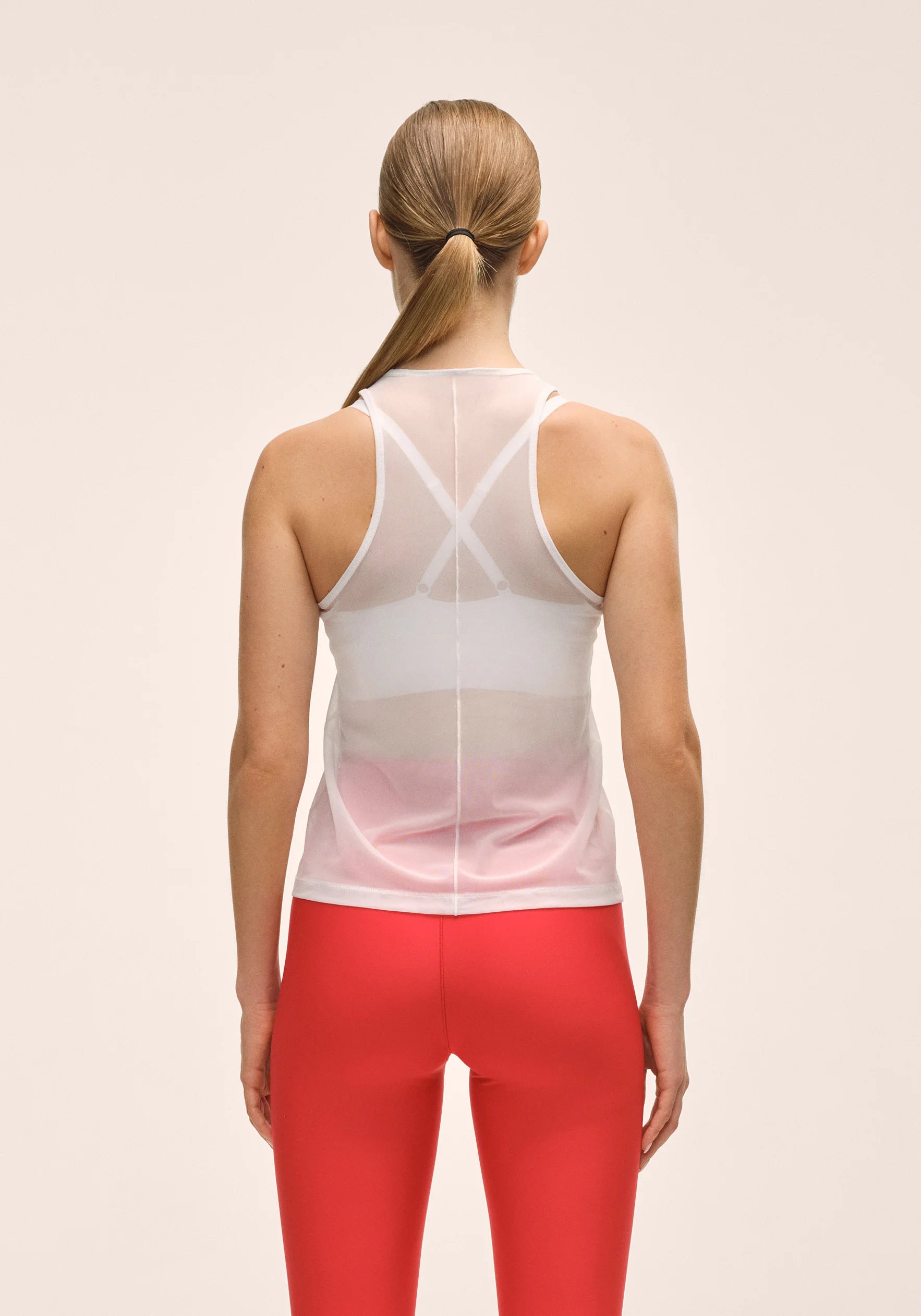 Casall Seam Detail Mesh Tank canotta Bianco mesh traspirante