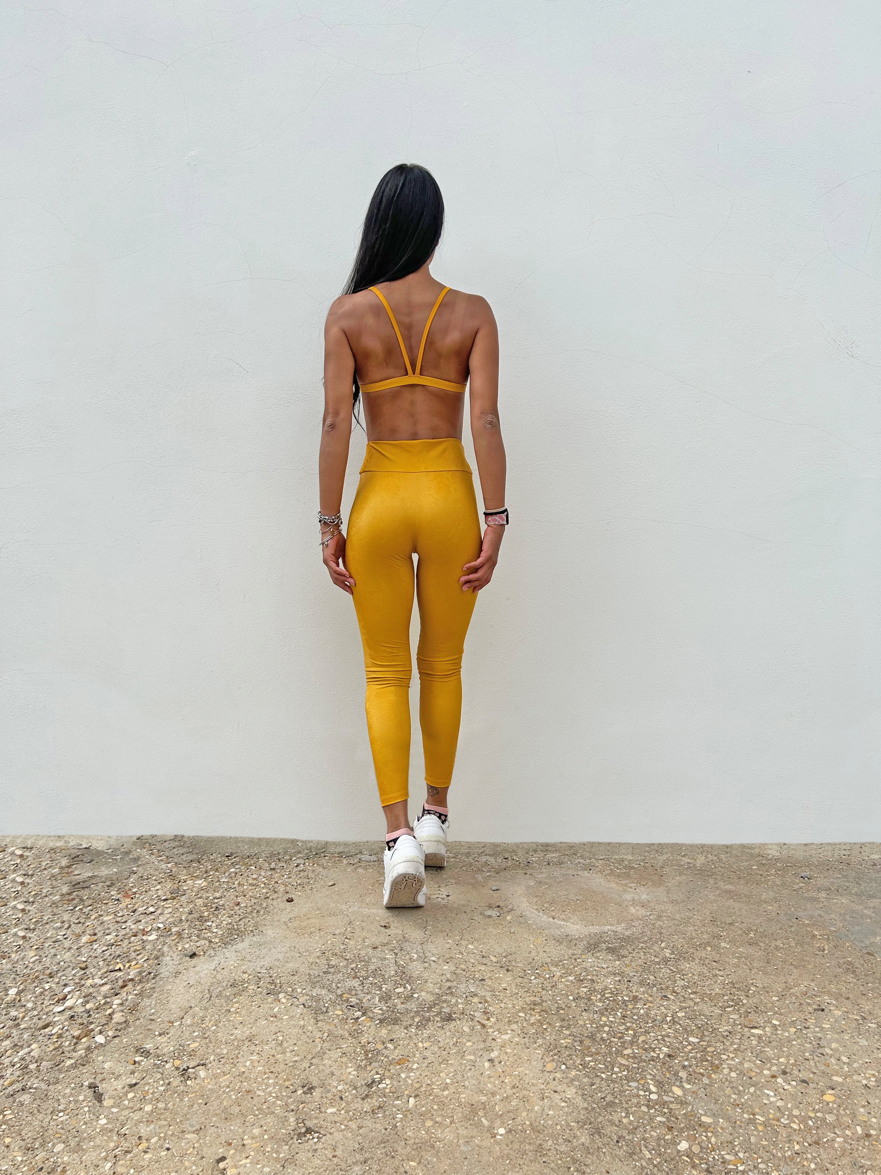 VB Ocra legging effetto pelle tecnico