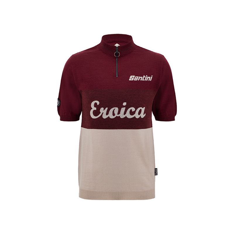L'Eroica Vento maglia lana bordeaux ricamata