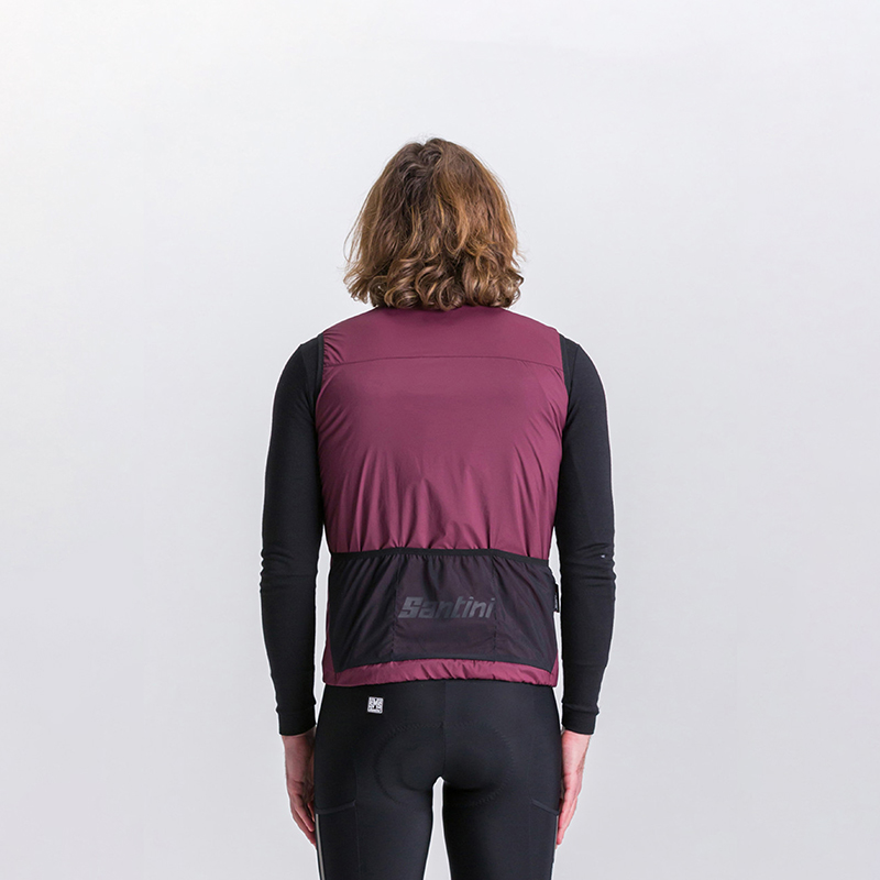 L'Eroica Alpha Pack gilet bici burgundy antivento