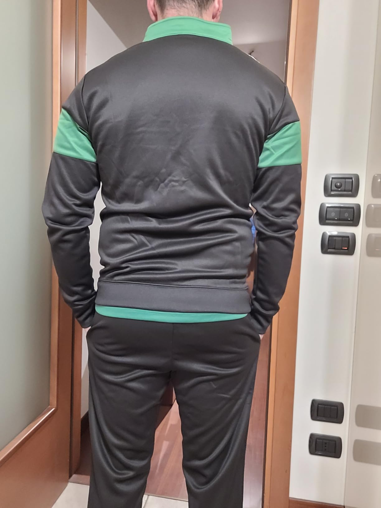 Joma Danubio tuta uomo nero arancione in pile caldo