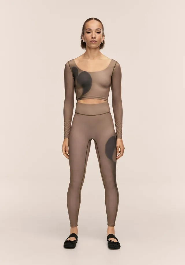 Casall Aura Flower Leggings Aura Lt Khaki per yoga