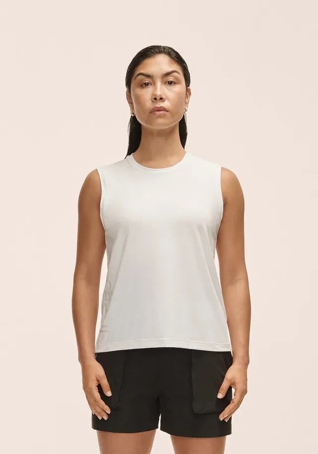 Casall Graphic Tank canotta bianca traspirante corsa