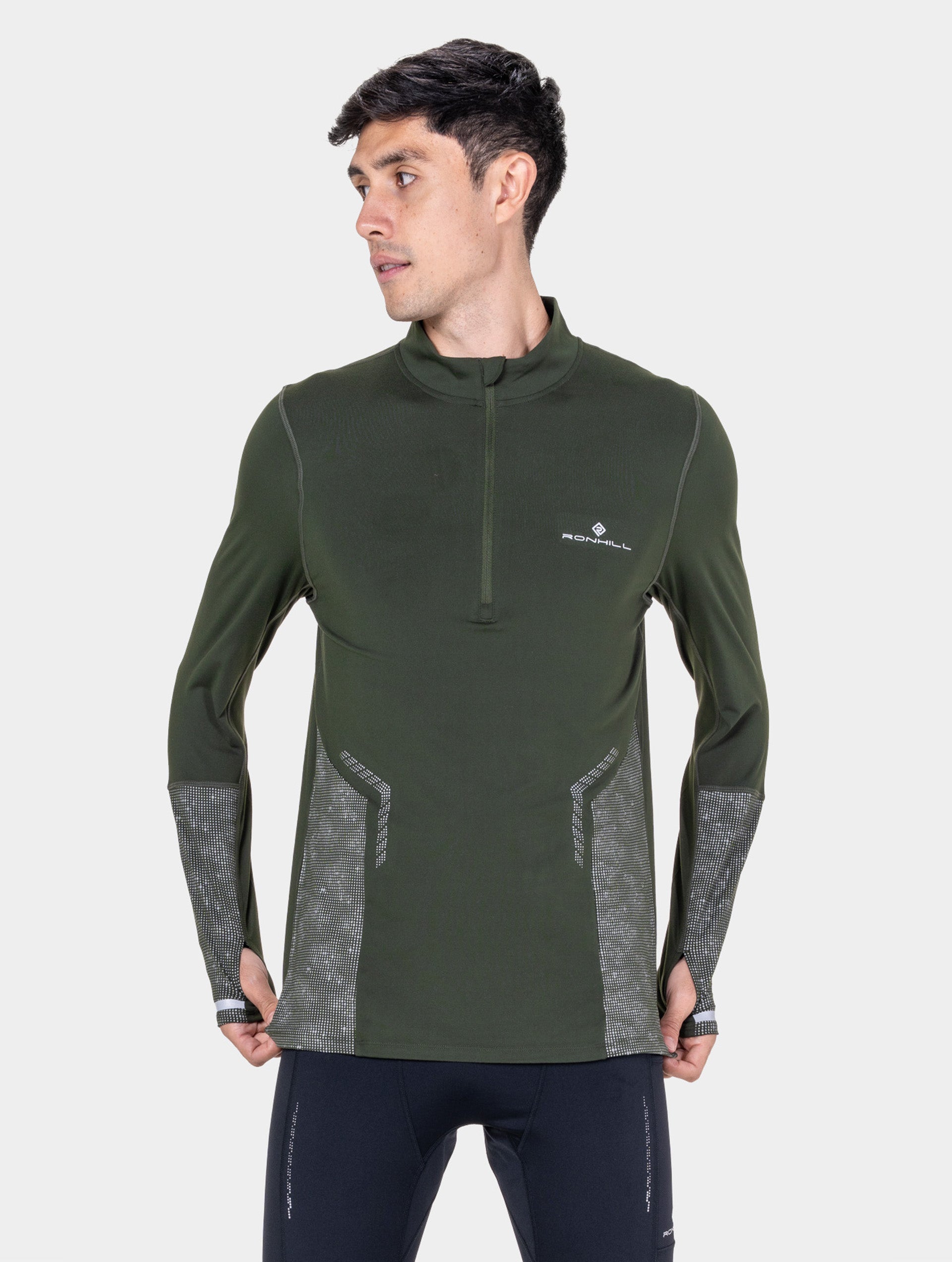 Ronhill Tech Reflect 1/2 Zip maglia running Fluo Zest riflettente