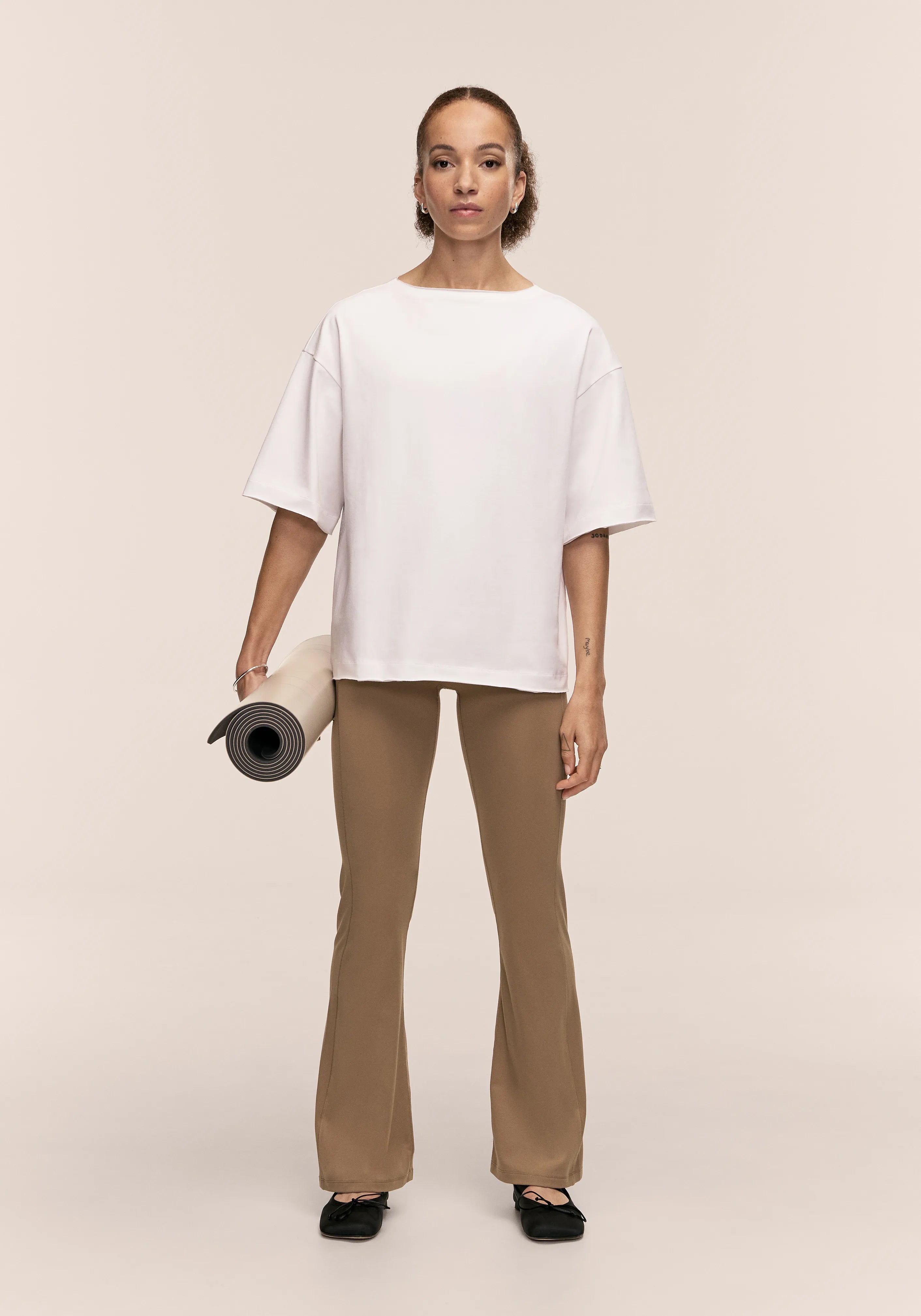 Casall Soft Touch pantaloni flare beige chiaro morbidi