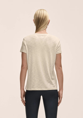 Casall Soft Texture Tee t-shirt ecru collo alto
