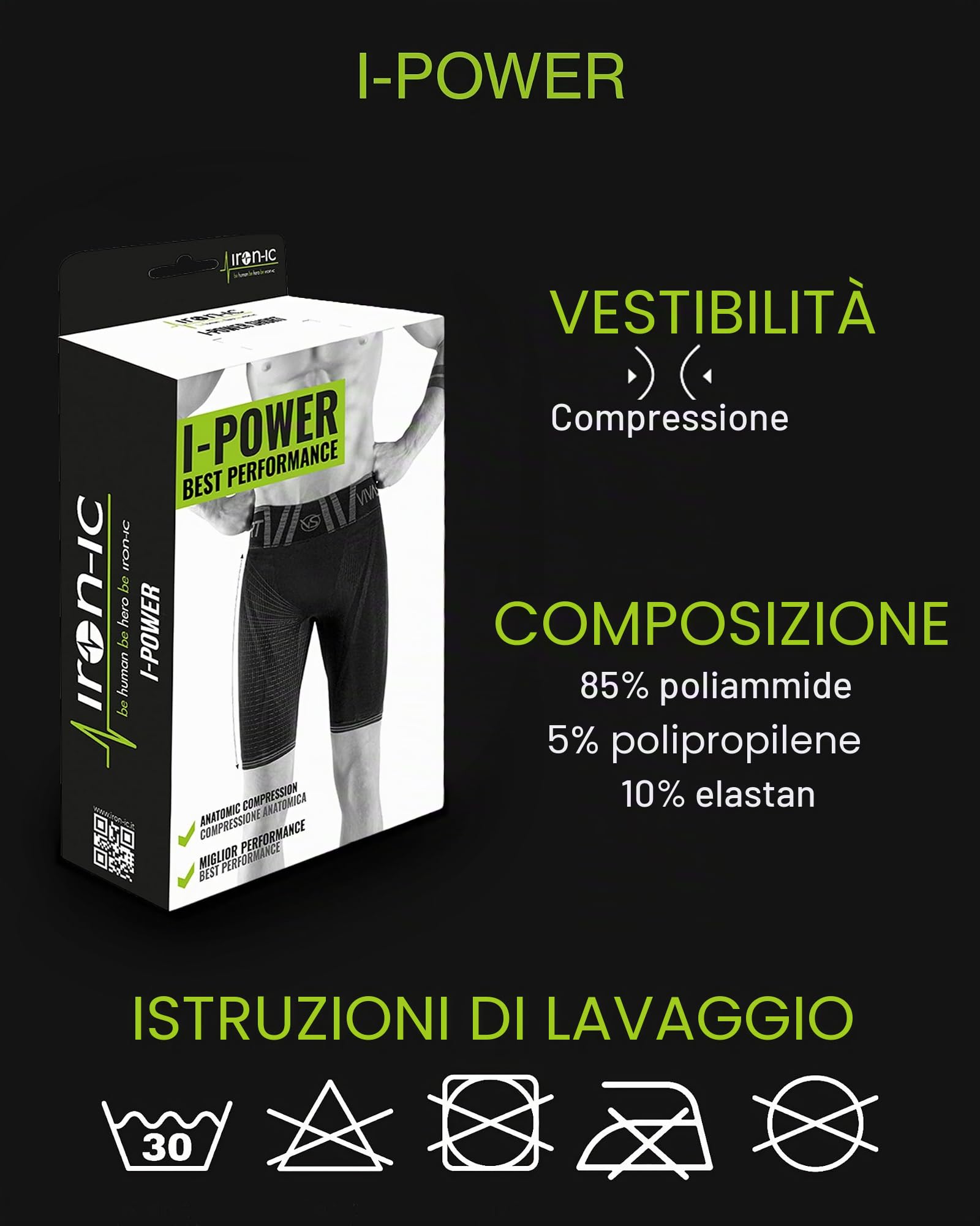 IRON-IC I-Power 600319 leggings uomo a compressione