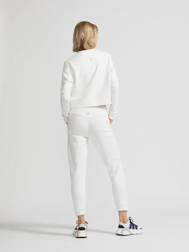 Lucas Hugh Carbon Track Pant pantaloni bianchi cotone