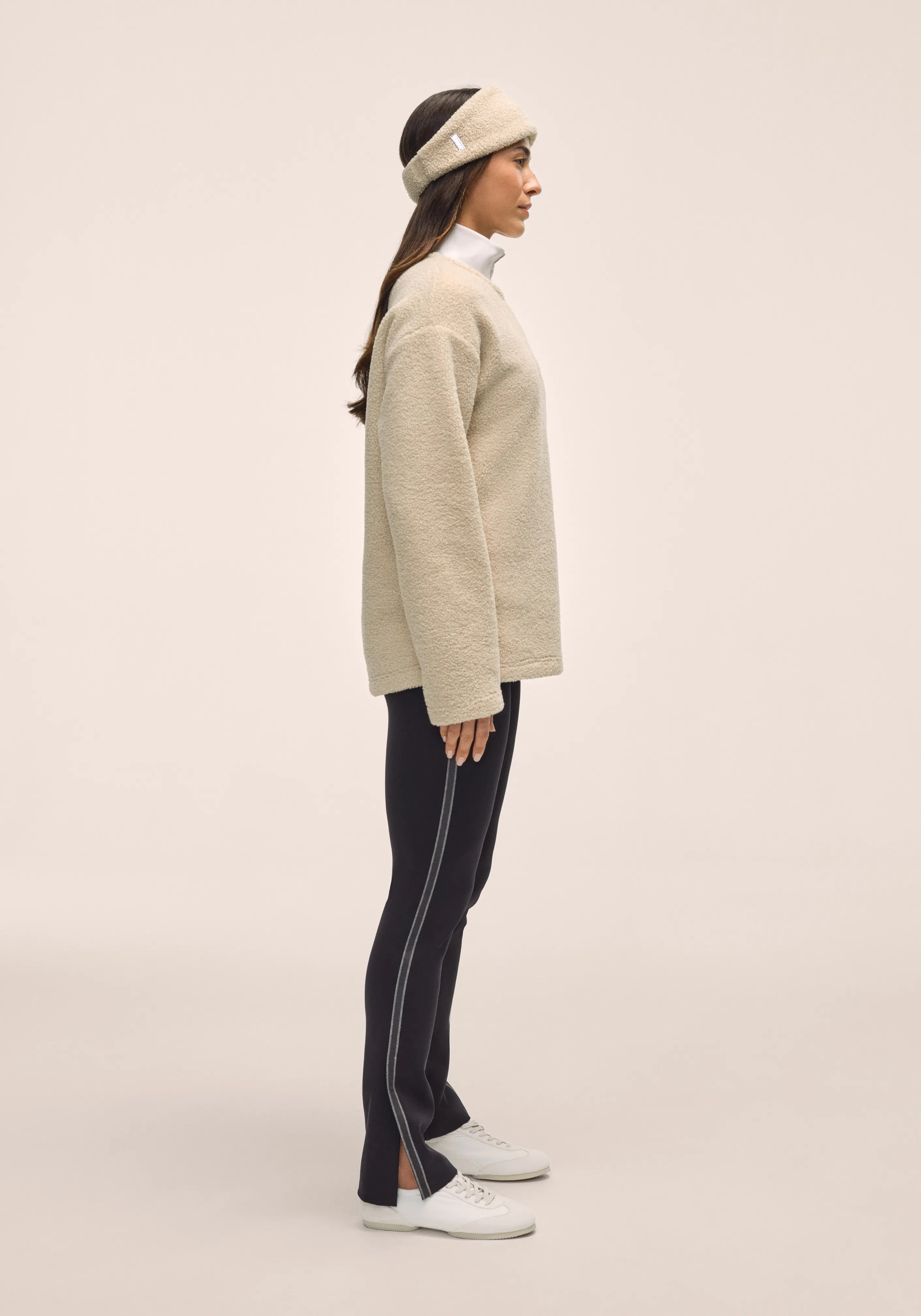 Casall Sherpa Long Sleeve Crew felpa ecru calda