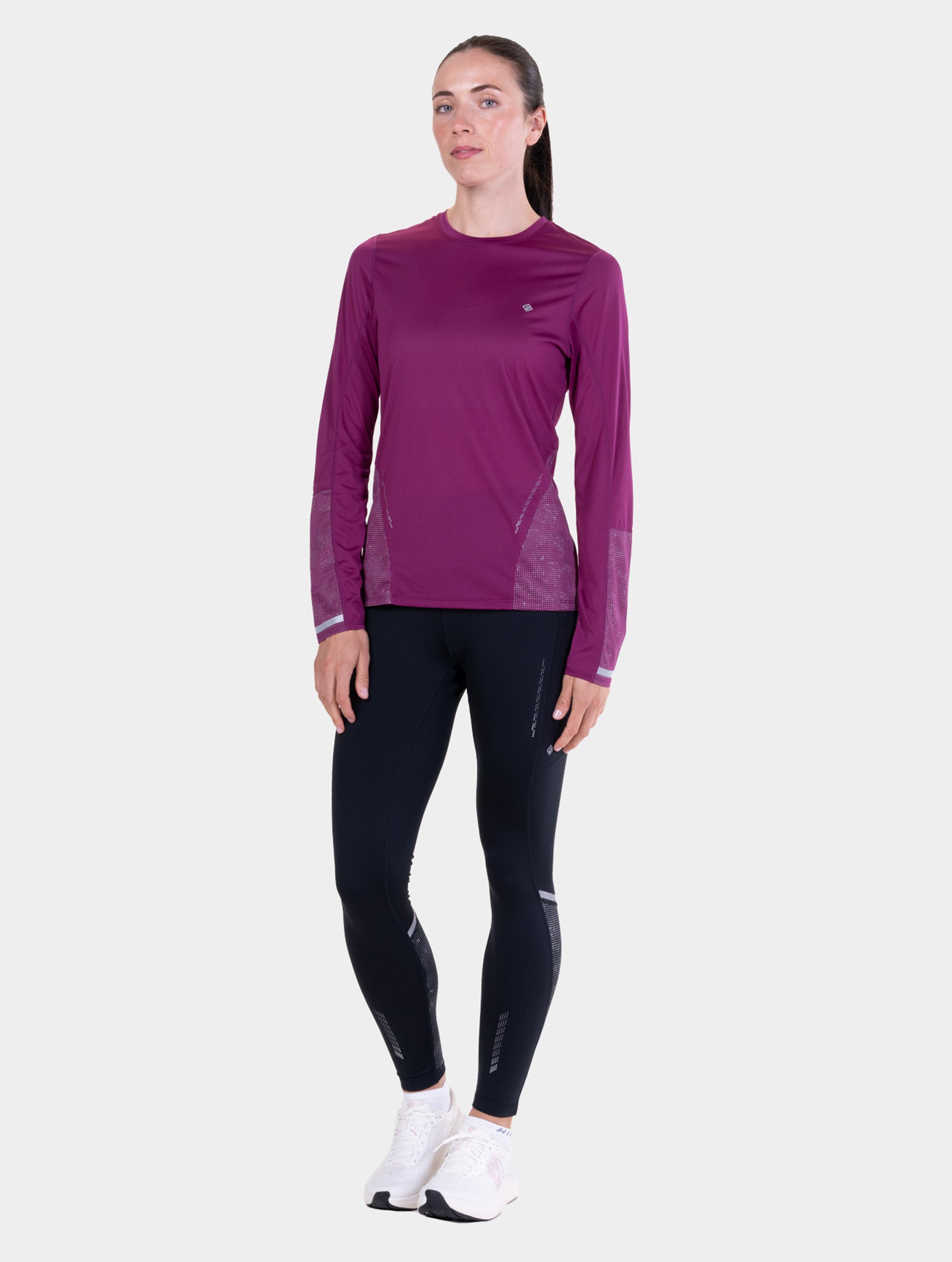 Ronhill Tech Reflect maglia donna manica lunga nera riflettente