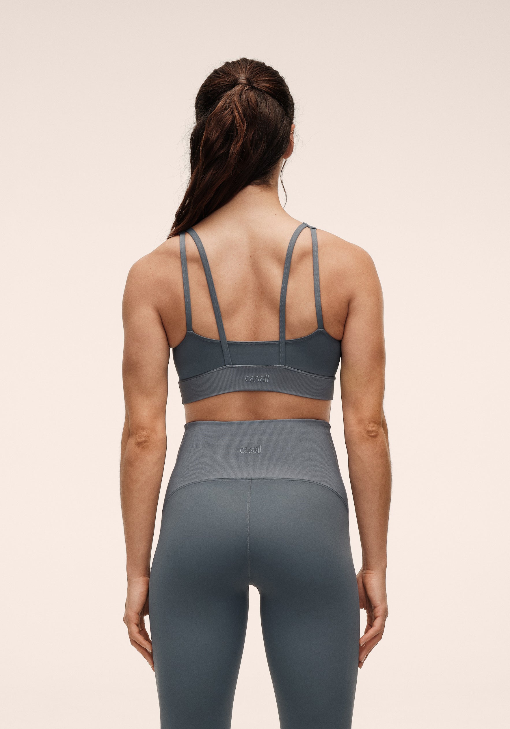 Casall Brace top sportivo blu costine traspirante