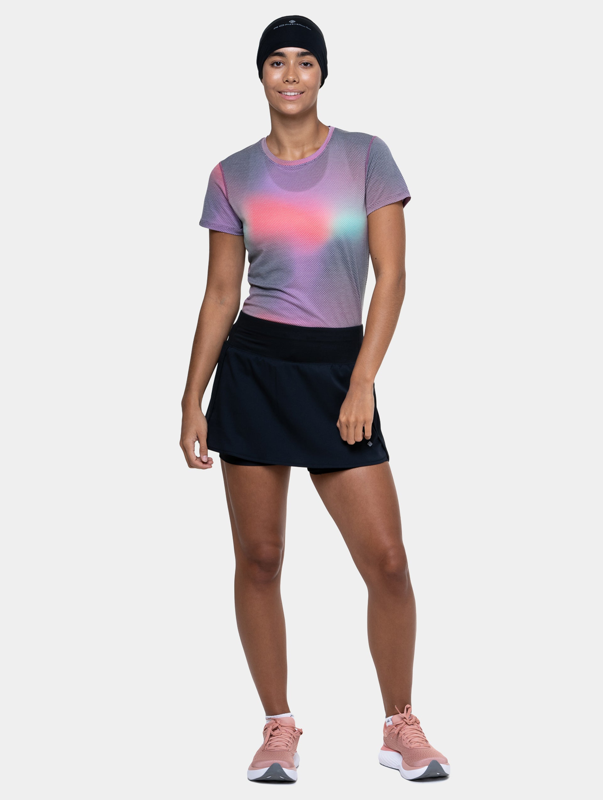 Ronhill Tech gonna running donna nera con pantaloncino